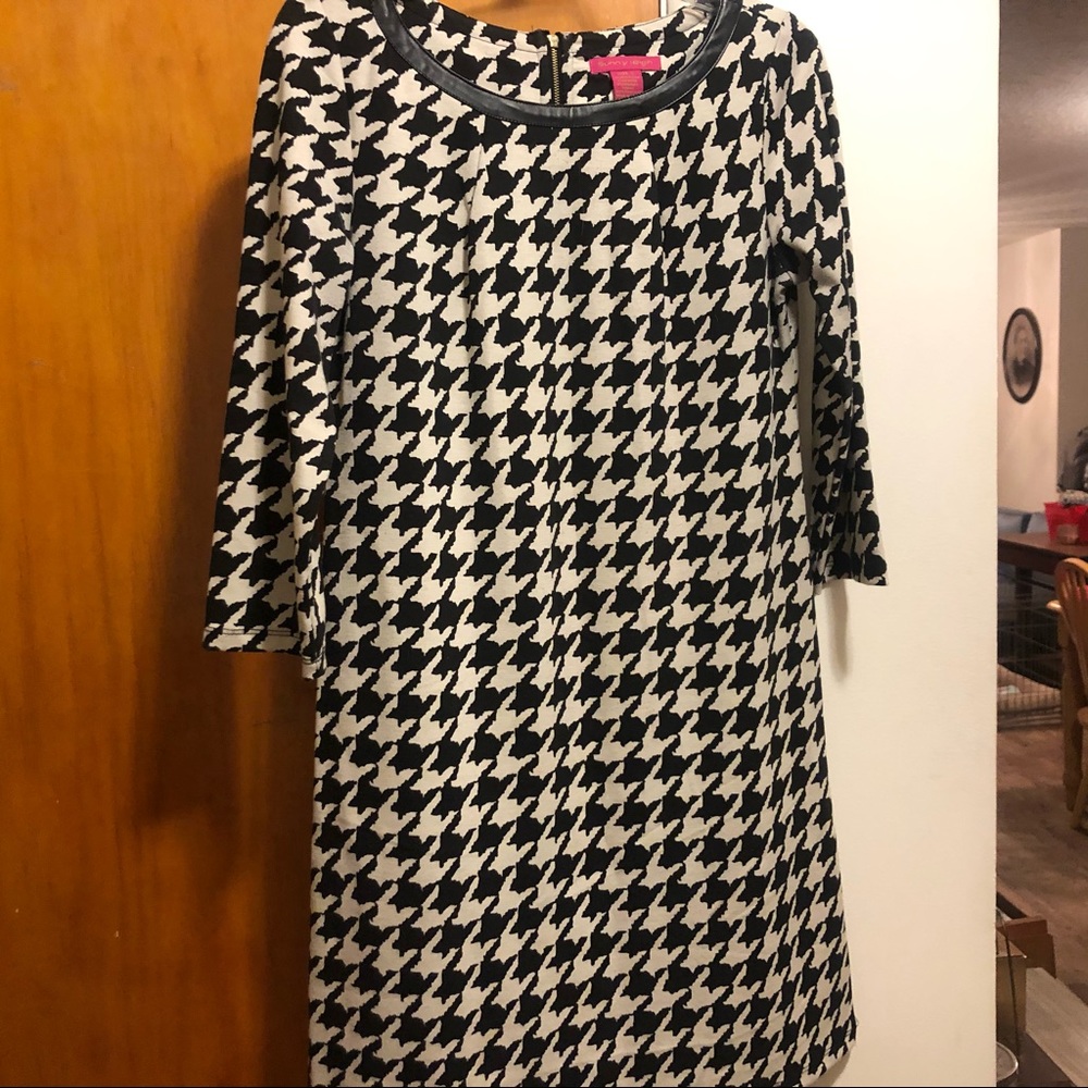 Black and White knee length Checker Dress